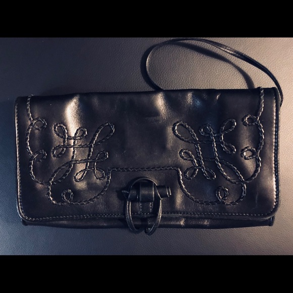 Sergio Rossi Leather Stitched Details Envelope Bag